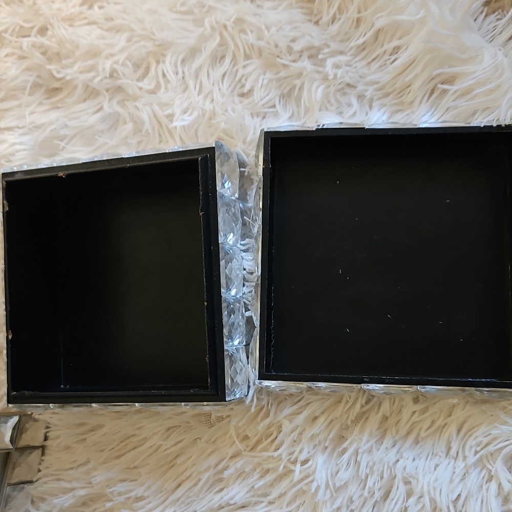 GEMSTONE BLING HOME DECOR SET PICTURE FRAME TRINKET BOXES - Picture 4 of 15